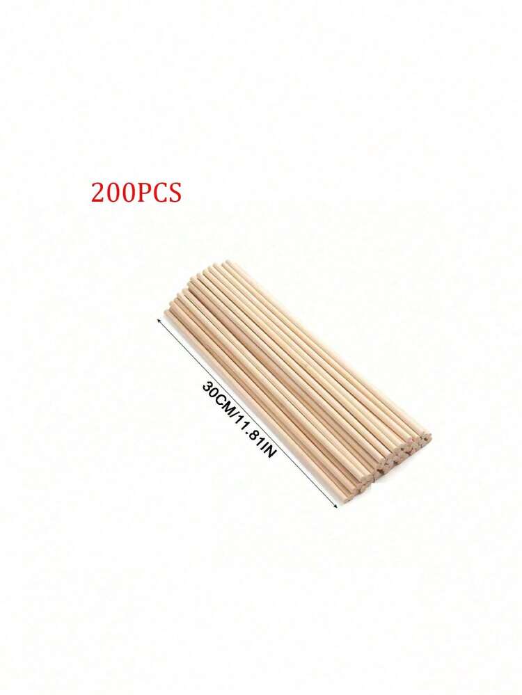 50pcs/100pcs Dowel Rods Wooden Sticks For Crafts And DIY Projects Unfinished Bamboo Wood Craft Sticks Pre Cut Wooden Dowel Rods For Handmade Photography Props - Multicolor - View 14