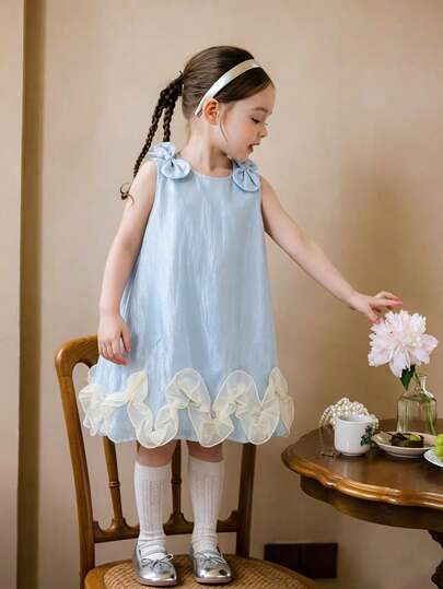 Glamorique Kids Vestido de fiesta y banquete de moda con decoración de mariposas y flores para niña