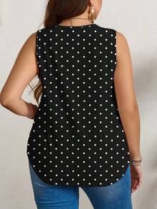 EMERY ROSE Blusa holgada de mujer talla grande con lunares, adecuada para el verano - Multicolor - Ver 2