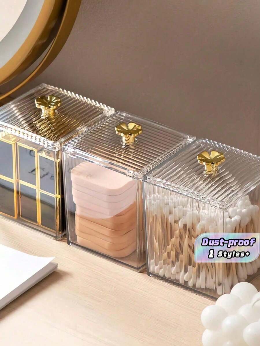 1PC Transparent Dustproof Cosmetics Storage Box - Sealed Storage Box For Lipstick, Hair Accessories, Makeup Tools, Skincare Products, And Jewelry, Perfect For Bathrooms, Dormitories, Apartments, And RVs