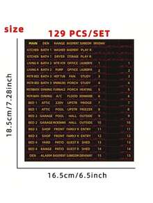 129 piezas, Etiquetas para caja eléctrica, Etiquetas de catálogo de disyuntores, Etiquetas de identificación llamativas, Pegatinas resistentes a la intemperie para caja de fusibles - Juego de 129 Uds. - Ver 11