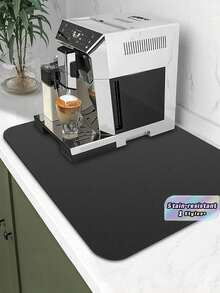 1Pc Kitchen Countertop Mat, Absorbent And Dry,Solid Color Kitchen Countertop Dish Drying Mat For Bowls, Plates And Chopsticks, And Hand Wash Area, Made Of Quick-Drying Diatomaceous Earth, Available In Three Sizes Christmas For Holiday Gift Giving - Black - View 2