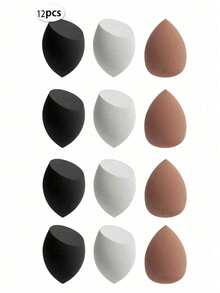 3/6/9/12Pcs Latex-Free Absorbent Polyurethane Makeup Sponges For Liquid Cream Powder Foundation Application - Multicolor - View 9