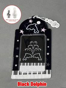 Black And White Grey PVC Card Holder Star Chasing Idol Small Card Meal Card Campus Card Ins Storage Display Card Bag Pendant - Multicolor - View 8