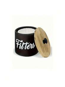 1pc Wooden Coffee Filter Packaging Box Farmhouse Coffee Filter Bracket Paper Tea Bag Coffee Bean Storage Box - Multicolor - View 11