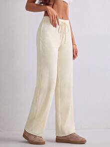 Women's Solid Color Casual Versatile Daily Wear Pants - White - View 5