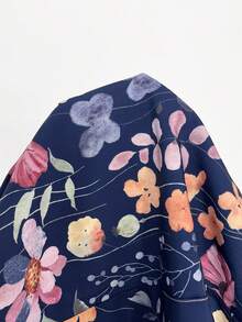 SHEIN Clasi 新款女士优雅碎花吊带背心，可单穿或叠穿，百搭实用，适合各种场合，夏季必备 - 藏蓝色 - 查看 7