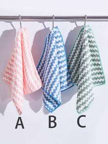 1pc Random Color Coral Fleece Dish Cloth,Kitchen,Bathroom,Home,Household Suppliers - Pink - View 10