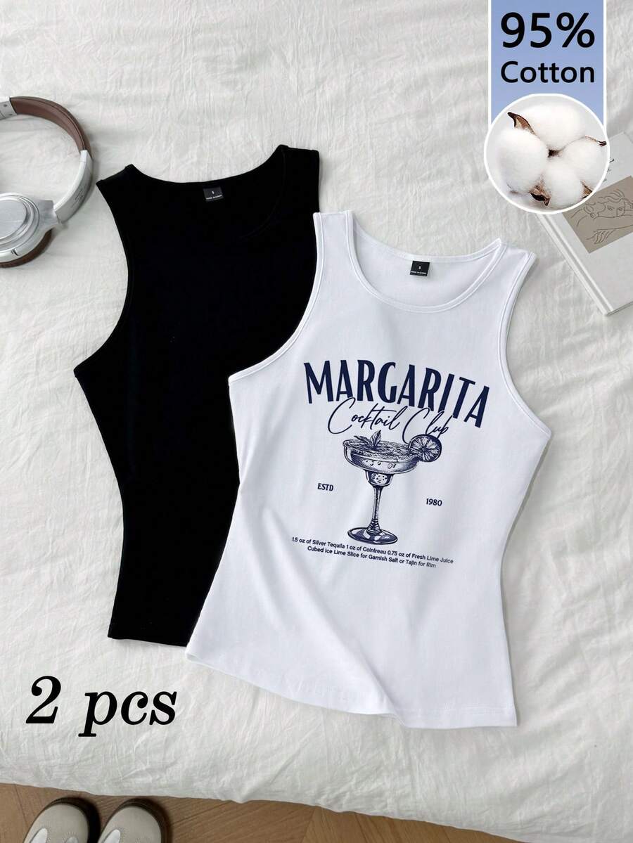 2 Áo tank top và áo camisole nữ - Đen và trắng - Xem 1