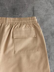 AXEPEAK Men's Casual Versatile Drawstring Waist Cargo Pocket Shorts - Brown - View 6
