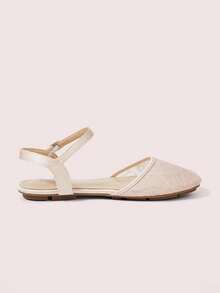 CUCCOO DOLLMOD Women's Shoes, Pink Fashion Round Toe Flower Embroidery Word With Mary Jane Cute And Sweet, Closed Toe Side Empty Flat Sandals - Flower powder - View 3