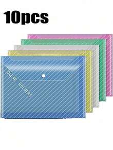 5/10pcs A4 Clear PP Document Bags, Waterproof Plastic File Folders Envelopes For Office School Supplies - Document Bag - View 10