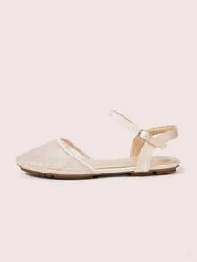 CUCCOO DOLLMOD Women's Shoes, Pink Fashion Round Toe Flower Embroidery Word With Mary Jane Cute And Sweet, Closed Toe Side Empty Flat Sandals - Flower powder - View 2