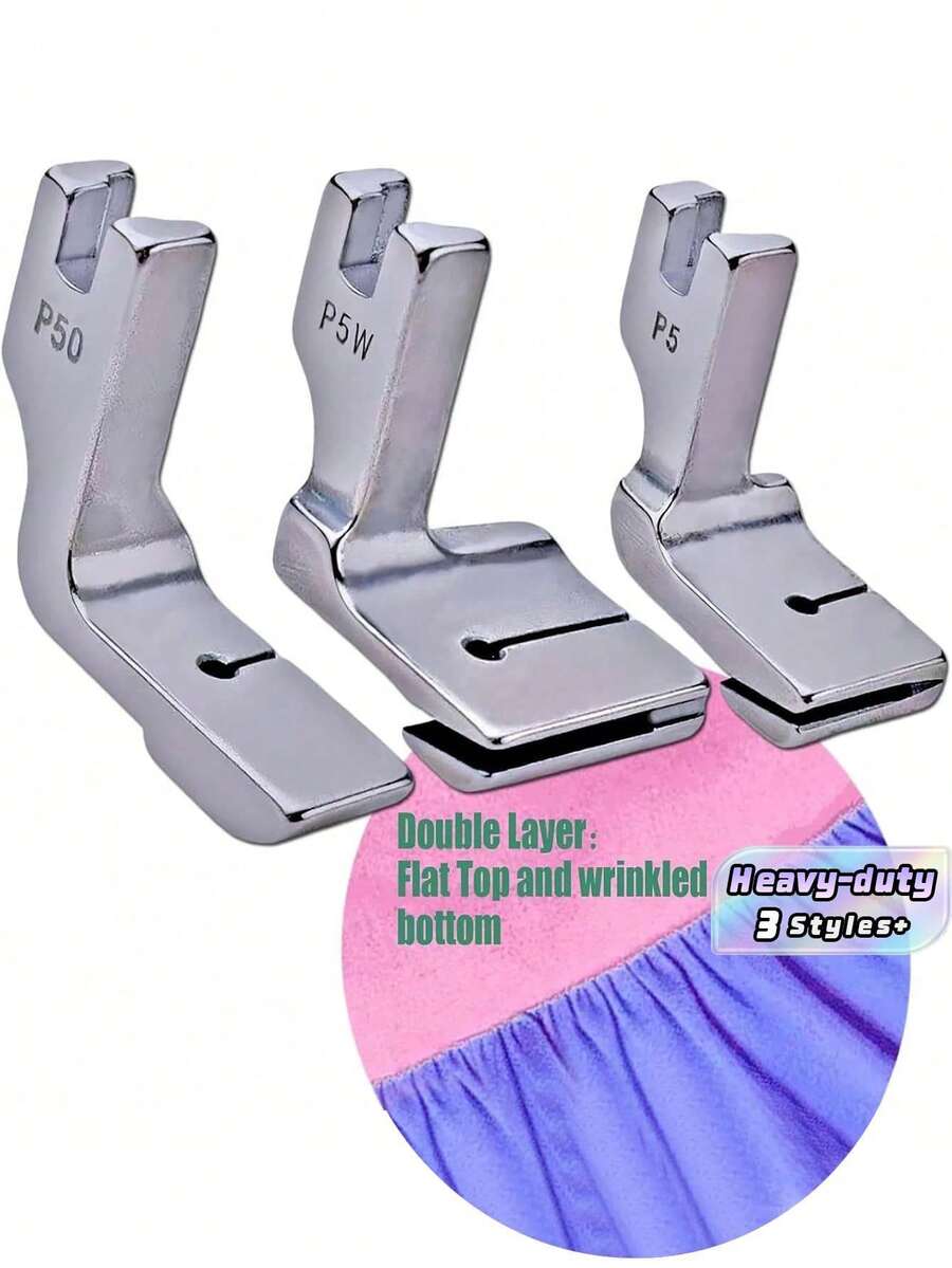 Kaki Penekan Mesin Jahit Industri P5 P50 P5W Penekan Lipit untuk Bahan Tebal Aksesoris Mesin Jahit