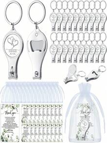 5/30/60 piezas Cortaúñas multifuncionales, abrebotellas portátiles, cortaúñas, llaveros, regalos de boda para novias - Multicolor - Ver 10