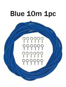 Cable de cortina recubierto, cuerda de sujeción moderna de 2/5/10/30 metros con ganchos para cortinas de ducha y ventana - Blanco - Ver 11
