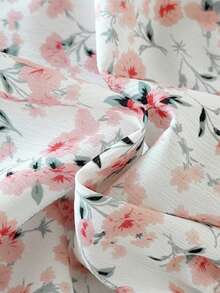 SHEIN Đầm cho bé gái 3 tháng-3 tuổi, 1 chiếc, kiểu dáng thường ngày dễ thương, trang phục mùa thu cho bé gái, đầm không tay phồng màu nâu có nơ trang trí. - Hồng - Xem 6