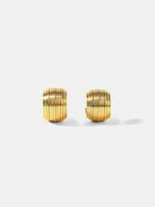 MOTF PREMIUM Bông tai chữ C đơn giản, mạ vàng 18K. - Vàng - Xem 4