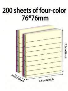 100 hojas de notas adhesivas con líneas, blocs de notas grandes rayados para estudiantes y oficina, grandes blocs de notas para tomar notas, estudiar y preparar exámenes - Multicolor - Ver 11