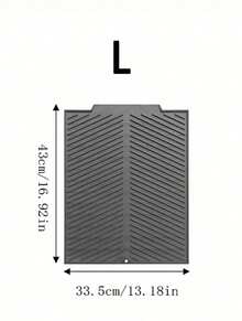 Silicone Dish Drying Mat With Extra-Wide Edge - Non-Slip Kitchen Countertop Drainage Mat For Plates, Bowls, Utensils | Flexible Odor-Resistant Drying Rack - Grey - View 8