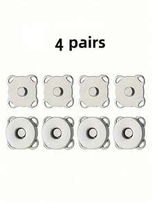 4 Cặp/10 Cặp/20 Cặp Nút Nam Châm Tự Làm, Khóa Nam Châm Hình Hoa Mận Khâu Tay, Nút 18mm - bạc - Xem 11