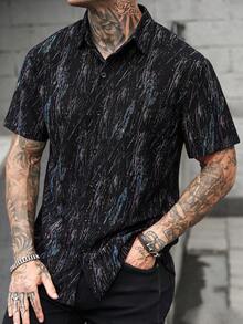 SLATEMANN Áo sơ mi nam tay ngắn, kiểu dáng casual, nhuộm tie-dye, cài một hàng khuy. - Nhiều màu - Xem 3