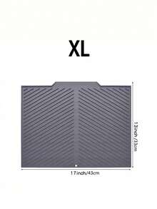 Silicone Dish Drying Mat With Extra-Wide Edge - Non-Slip Kitchen Countertop Drainage Mat For Plates, Bowls, Utensils | Flexible Odor-Resistant Drying Rack - Grey - View 9