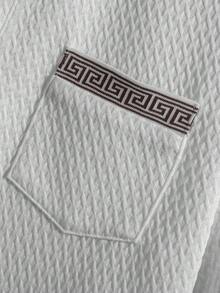 Manfinity Homme Bộ áo polo nam công sở dập nổi họa tiết kim cương, thích hợp cho các hoạt động thường ngày, đi chơi cuối tuần, môi trường làm việc thoải mái hoặc các dịp bán trang trọng, quà tặng cho bạn trai/chồng. - Nhiều màu - Xem 3