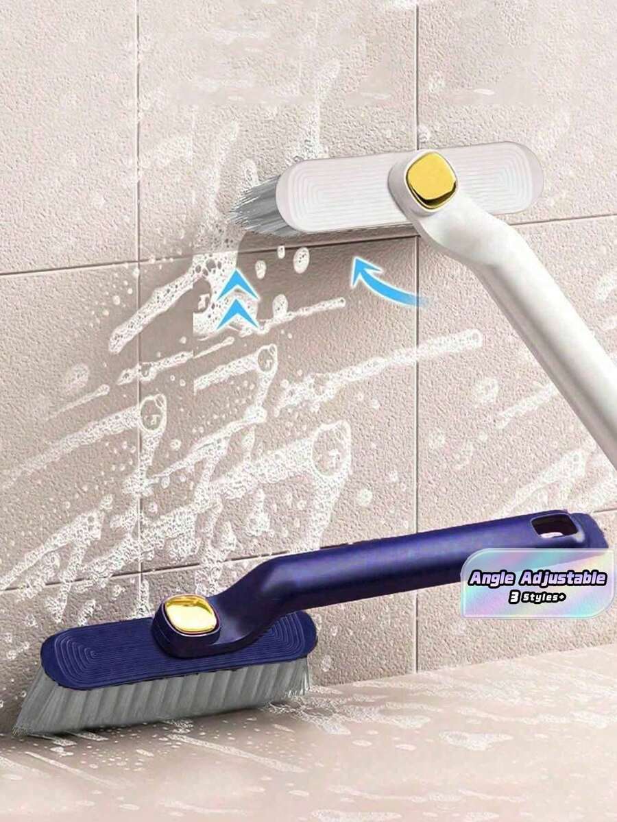 1/2 piezas Cepillo multifuncional para el hogar sin ángulos muertos, cepillo para limpiar baños, inodoros, pisos y cocinas con rotación