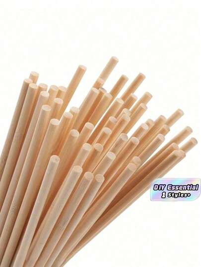 50pcs/100pcs Dowel Rods Wooden Sticks For Crafts And DIY Projects Unfinished Bamboo Wood Craft Sticks Pre Cut Wooden Dowel Rods For Handmade Photography Props