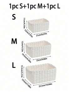 Handmade Woven Storage Baskets  Natural Paper Rope Organizer Bin For Home, Farmhouse Decor Basket With Lid (S/M/L), Bookshelf & Kitchen Cabinet Organizer, Christmas Gift Idea - White - View 13