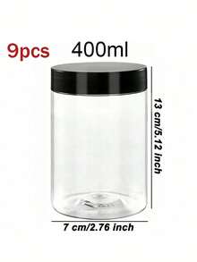 9PCS 2.75 Inch PET Plastic Containers With Lids, Leak-Proof Travel Jars For Creams, Paints, Samples & Cosmetics - Black and White - View 17