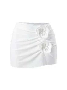 Bonvoyette Bộ bikini trắng mới dành cho nữ, thích hợp cho kỳ nghỉ biển, đồ bơi gợi cảm kiểu yếm cổ cho buổi hẹn hò trên bãi biển, mùa xuân/hè. - trắng - Xem 6
