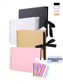 60-Page(30 Sheets) Kraft Paper Scrapbook Album With PVC Photo Corners - DIY Wedding Guest Book, Anniversary & Family Memory Journal, Meaningful Gift For Birthdays, Graduation - Multicolor - View 2