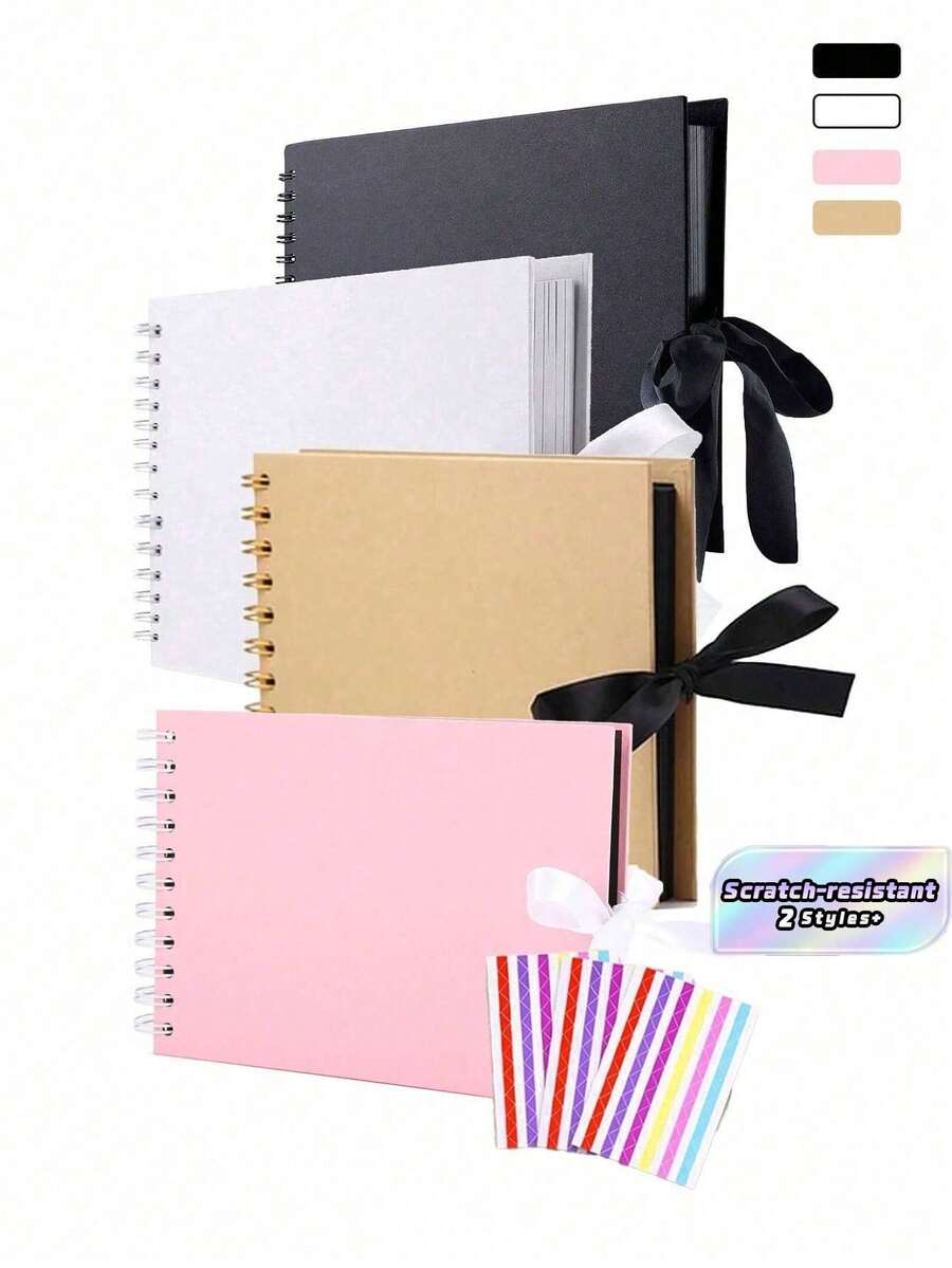 60-Page(30 Sheets) Kraft Paper Scrapbook Album With PVC Photo Corners - DIY Wedding Guest Book, Anniversary & Family Memory Journal, Meaningful Gift For Birthdays, Graduation