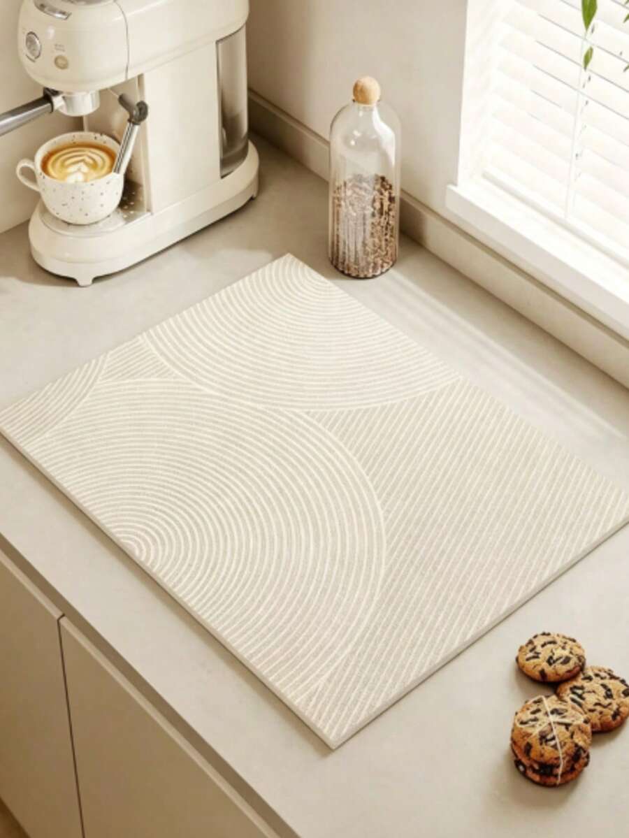 1pc Silica Gel Quick Dry Coffee Mat - Non-Slip, Super Absorbent Coffee Machine Mat, Kitchen Counter Protector, Easy To Clean, Fashionable Coffee Bar Accessory, Dish Drying Mat, Heat Insulation Pad