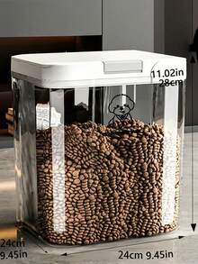 1 pieza Recipiente de almacenamiento de alimentos para mascotas a prueba de humedad e insectos de 2.9L/5L/10L/15L, balde de almacenamiento de alimentos para gatos/perros de gran capacidad, almacenamiento hermético de granos para mascotas, diseño transparente para verificar la comida restante. - Multicolor - Ver 12