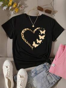 Nueva camiseta de mujer para otoño-invierno, de manga corta con cuello redondo, ideal como prenda básica. Con diseño holgado y estampado moderno, hecha de algodón puro de alta calidad, ofrec - Blanco - Ver 9