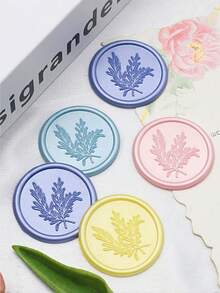 50 piezas de pegatinas de lacre autoadhesivas con diseño de romero, adecuadas para usar en artículos de regalo, sobres de invitaciones de boda y para sellar el cierre. - Blanco - Ver 2