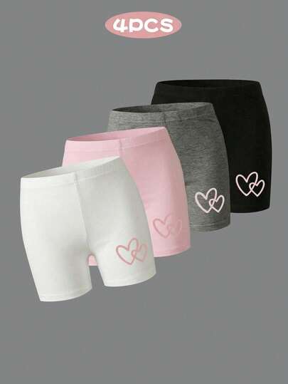1 par de leggings de punto de unicolor con diseño de corazón minimalista y elegante para mujeres y adolescentes, cómodos para uso diario, de tela elástica y versátil