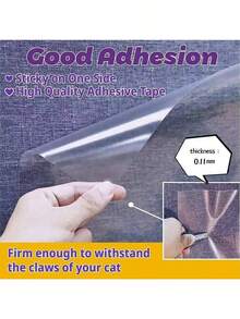 1 Roll Thick Transparent Sofa Protector - Cat Scratch & Waterproof, Easy Peel & Cut, No Residue Self-Adhesive Film For Furniture, Walls, Marble Tables & Kitchen Countertops - transparent - View 9
