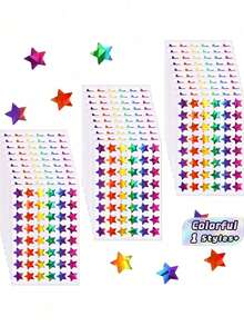 Stiker Holografik untuk Bagan Penghargaan, Dekorasi Kelas Siswa, Scrapbooking, Label Vinyl Tahan Air - MultiWarna - View 1