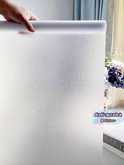 1 Roll PVC Frosted Privacy Window Film - Static Cling Removable Glass Film, UV Protection For Office, Meeting Room, Bathroom & Living Room