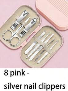 Juego de cuidado de uñas de 8/14 piezas - Un juego de recorte de uñas y pies con cortaúñas, tijeras y cucharillas para los oídos, que incluye un estuche de viaje portátil, herramientas de belleza para hombres y mujeres, un imprescindible tanto para la familia como para los viajes - Multicolor - Ver 11