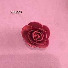 迷你泡沫玫瑰花头，人造泡沫假花散装，适用于DIY工艺品、婚礼花束、婴儿派对、派对装饰、花园装饰 - 酒紅色 - 查看 8