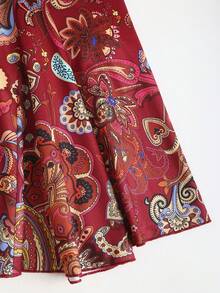 Sweetra Y2K Lace Sexy Patchwork Vacation Versatile Slimming Dress - Burgundy - View 5