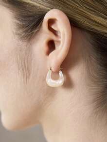 MOTF PREMIUM PRE18K GOLD PLATED EARRINGS PINK RESIN FRESH EARRINGS - Pink - View 1