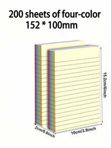 100 hojas de notas adhesivas con líneas, blocs de notas grandes rayados para estudiantes y oficina, grandes blocs de notas para tomar notas, estudiar y preparar exámenes - Multicolor - Ver 13