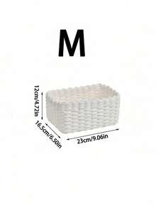 Handmade Woven Storage Baskets  Natural Paper Rope Organizer Bin For Home, Farmhouse Decor Basket With Lid (S/M/L), Bookshelf & Kitchen Cabinet Organizer, Christmas Gift Idea - White - View 15