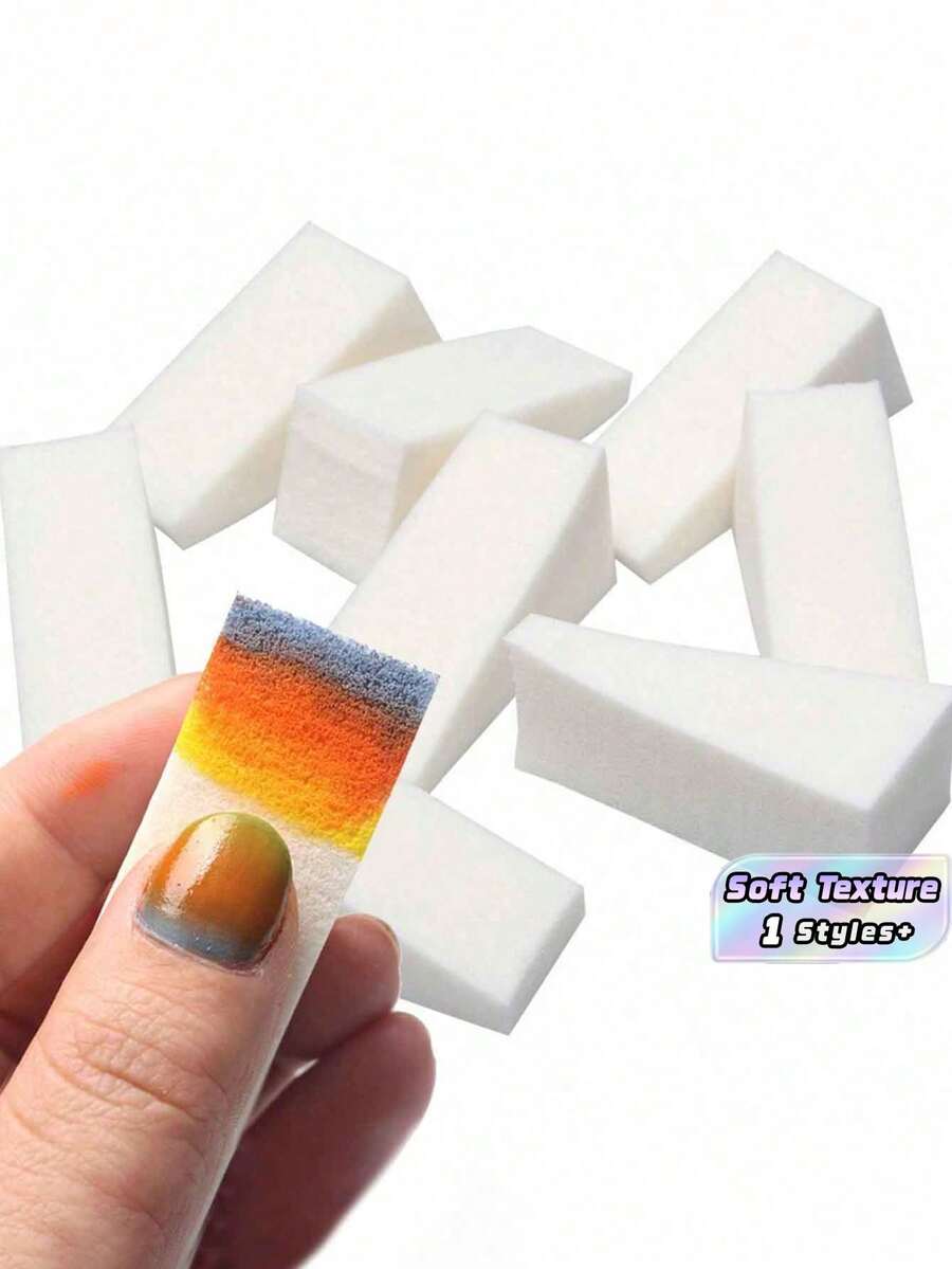 美甲渐变海绵工具 - 20个迷你多功能化妆海绵,用于打造渐变和淡化效果,美甲配件 - 白色 - 查看 1